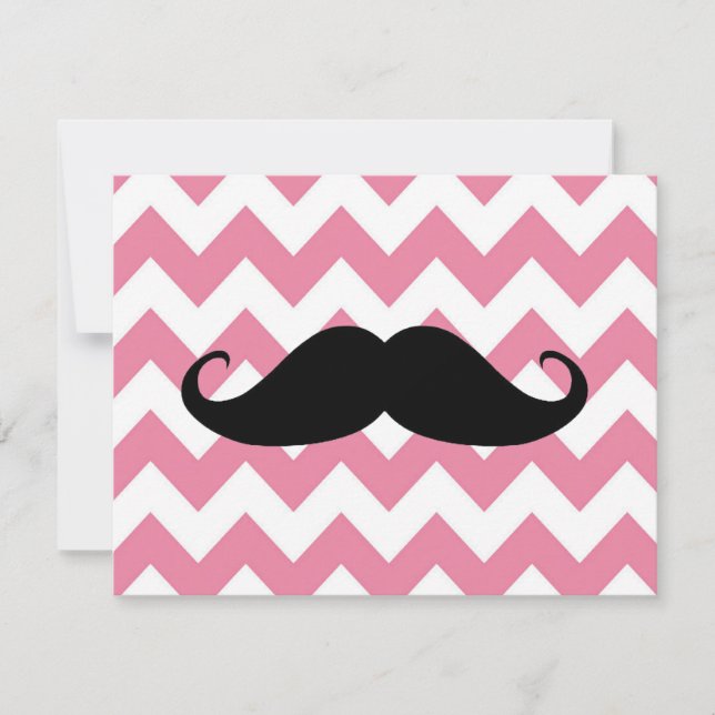 Funny Black Mustache und rosa Zickzack Muster (Vorderseite)
