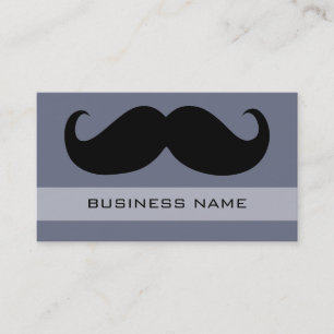 Funny Black Mustache und Schlicht Grau Visitenkarte
