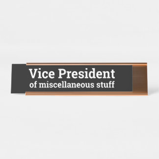 Funny Black Office Titel VP Verschiedenes  Schreibtischnamensplakette
