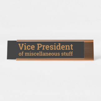 Funny Black Office Titel VP Verschiedenes  Schreibtischnamensplakette