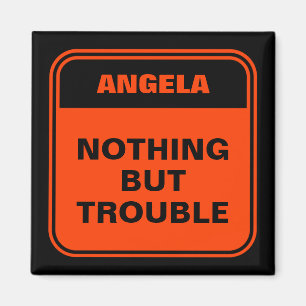 Funny Black Orange nichts als Ärger personalisiere Magnet