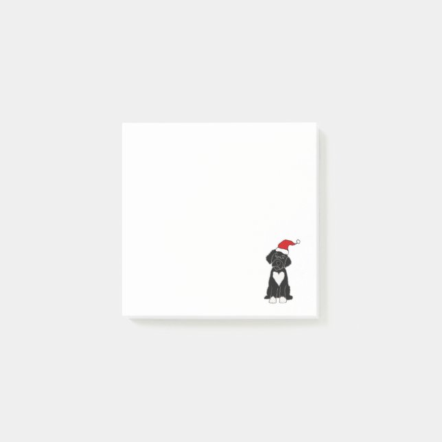 Funny Black Portugiesischer Hund Weihnachten Post-it Klebezettel (Vorderseite)