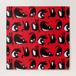 Funny Black Red Cat Fitness