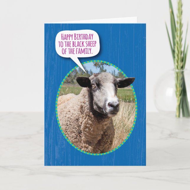 Funny Black Sheep of the Family Birthday Karte (Vorderseite)