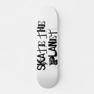 Funny Black Typografy Skate The Planet Skateboard