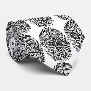 Funny Black & White Fingerprints für die Polizei Krawatte