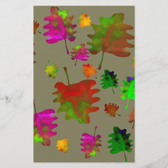 Funny Blätter Aquarell Briefpapier (Vorderseite)