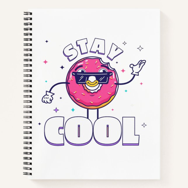 Funny "Bleibe Cool" Design mit Quirky-Charakter Notizbuch (Vorderseite)