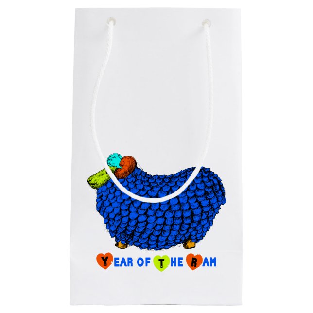 Funny Bleu Bélier Chinois Année Zodiac S Sac cadea (Devant)