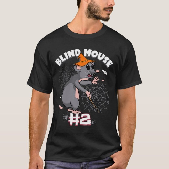 Funny Blind Mouse #2 Halloween Ghost Group T-Shirt (Vorderseite)