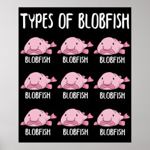 Funny Blobfish Geschenk Girls Boys Unterwasser Blo Poster