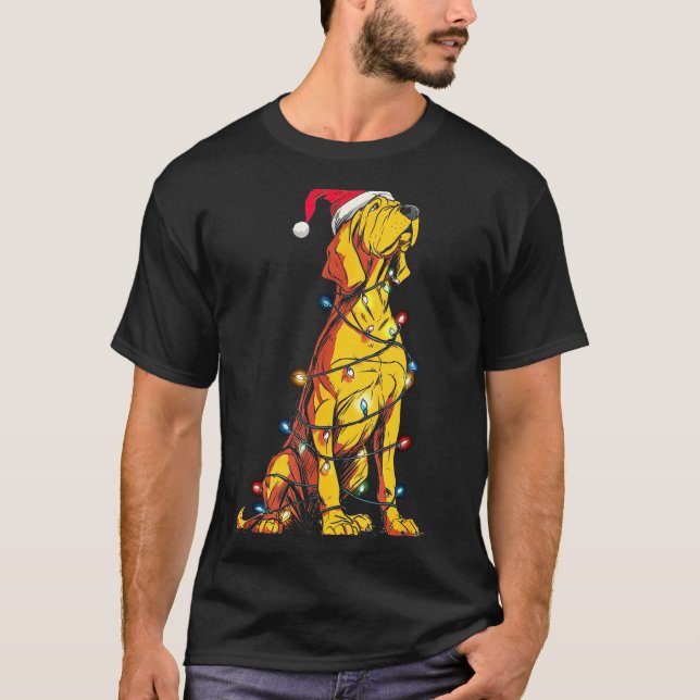 Funny Bloodhound Christmas Graphics Dog Lights Lov T-Shirt (Vorderseite)