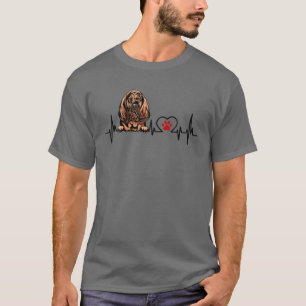 Funny Bloodhound Heartbeat Hund Lover T-Shirt