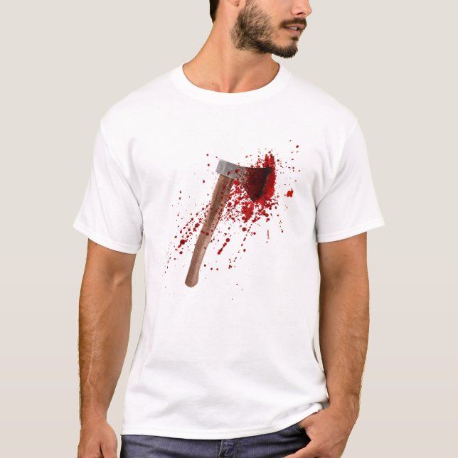 Funny Bloody Ax Halloween Kostüme Matching Mens W T-Shirt (Vorderseite)