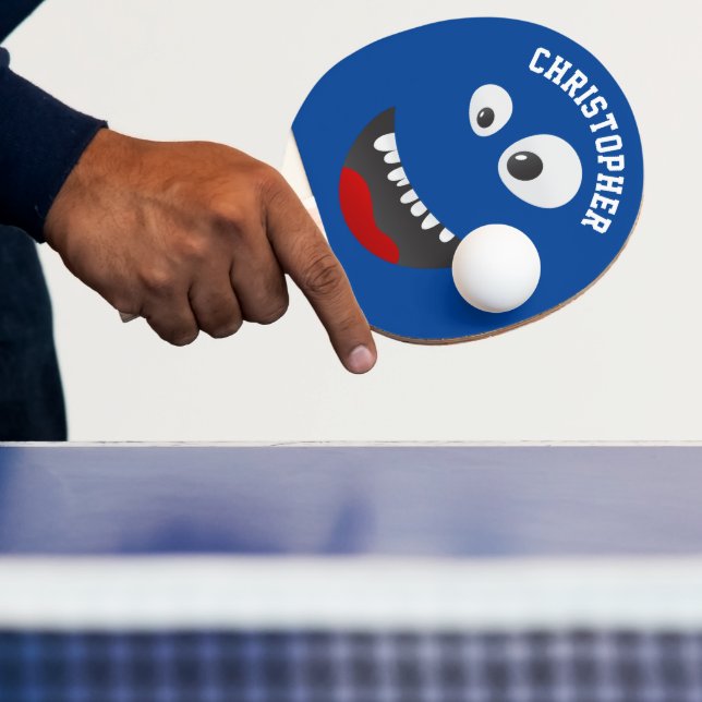 Funny Blue Beängstigend Face Novelty Personalisier Tischtennis Schläger (InSitu)