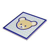 Funny Blue Beige Teddy Bear Niedlicher Cartoon Art