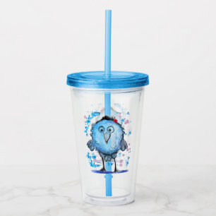Funny Blue Bird Acrylic Acryltrinkbecher