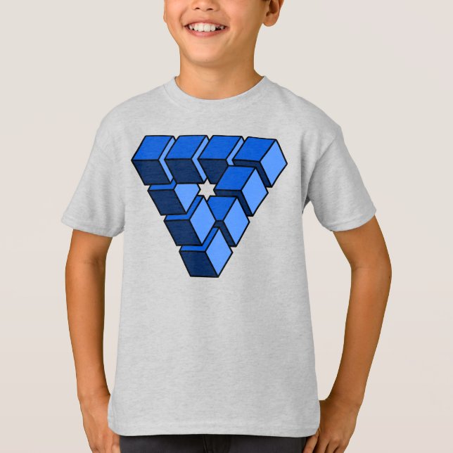 Funny Blue Black Tocks Blocks Triangle Vector Art T-Shirt (Vorderseite)