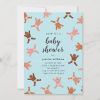 Funny Blue Boy Dusche von Babies Einladung