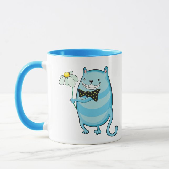 Funny Blue Cat Tasse (Links)