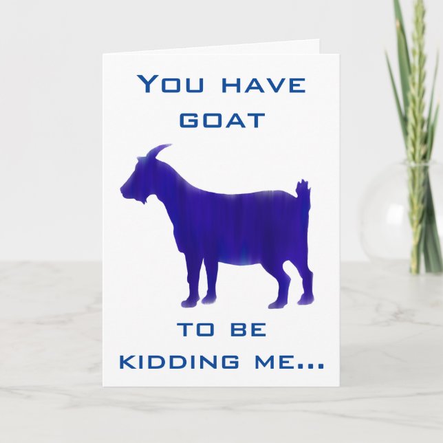 Funny Blue Chèvre Bonne carte d'anniversaire (Devant)