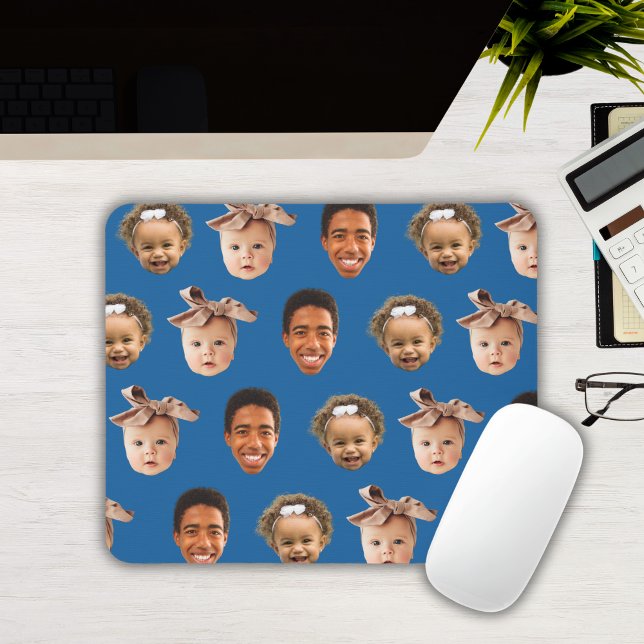 Funny Blue Custom Vater 3 Kids Foto Mousepad (Funny Blue Custom Dad of 3 Kids Photo Mouse Pad
)