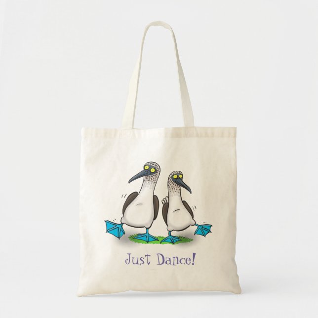 Funny Blue Footed Boobies Seevögel tanzen Cartoon Tragetasche (Vorne)