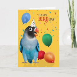 Funny Blue Lovebird Parrot Birthday Karte