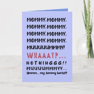Funny Blue Mommy Moderne Typografie Muttertag Feiertagskarte