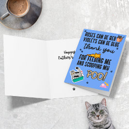 Funny Blue Niedlich Happy Vatertag von der Katze Karte