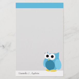 Funny Blue Owl - Personalisierte Stationierung Briefpapier