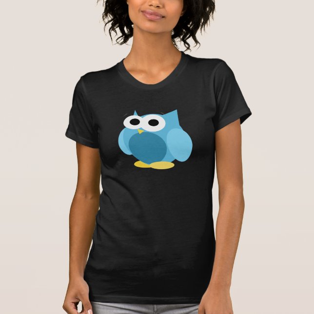 Funny Blue Owl T - Shirt (Vorderseite)
