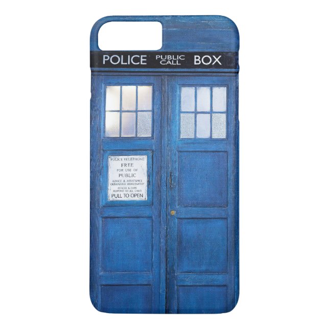 Funny Blue Phone Booth Call Box Case-Mate iPhone Hülle (Rückseite)
