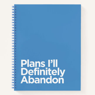 Funny Blue "Pläne, die ich definitiv aufgeben werd Notizbuch