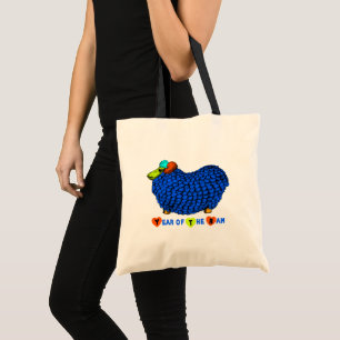 Funny Blue Ram Year Chinese Zodiac Tote Bag Tragetasche