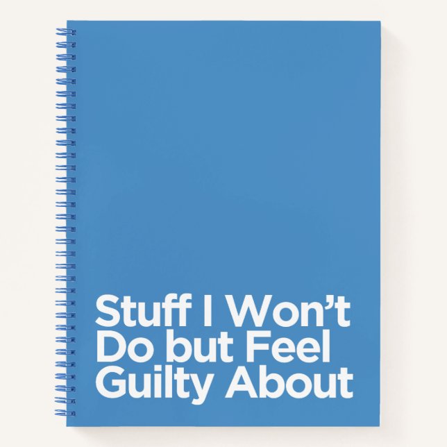 Funny Blue Stuff ich will nicht tun, aber fühlen S Notizbuch (Vorderseite)