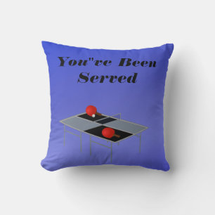 Funny Blue Table Tennis, Throw Cushion Kissen