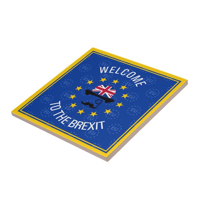 Funny Blue Yellow European Gewerkschaft Brexit Art Fliese (Seite)
