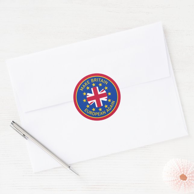 Funny Blue Yellow Red European Union Jack Logo Runder Aufkleber (Umschlag)