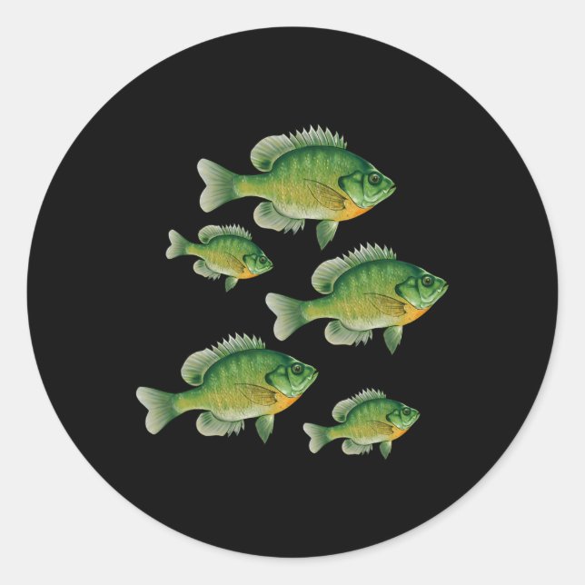 Funny Bluegill Sunfish Fishing Freshwater Fish Ang Runder Aufkleber (Vorderseite)