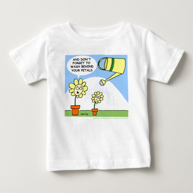Funny Blume Cartoon Baby Bathtime Baby T-shirt (Vorderseite)