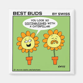 Funny Blume Mustache Raupe Cartoon Magnet