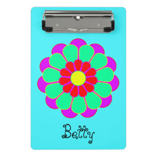 Funny Blume Power Bloom I + Ihr Backgr. Idee Mini Klemmbrett
