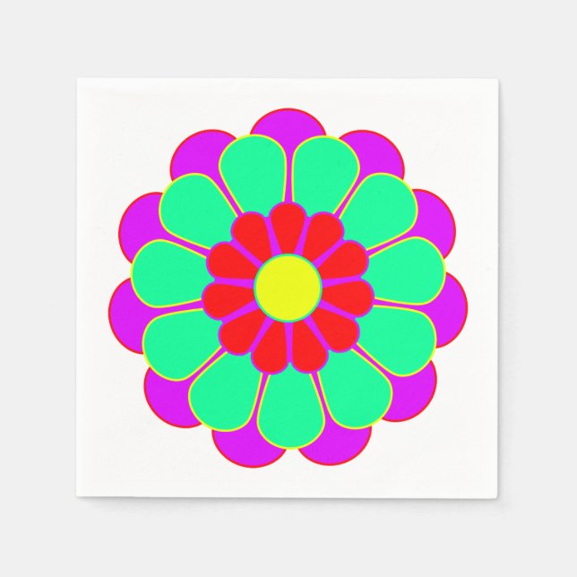 Funny Blume Power Bloom I + Ihre Idee Serviette (Vorderseite)