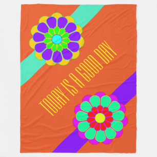 Funny Blume Power Bloom I II + Ihr Rücken. & Text Fleecedecke