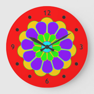 Funny Blume Power Bloom II Große Wanduhr