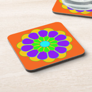 Funny Blume Power Bloom II + Ihr Backgr. Idee Getränkeuntersetzer