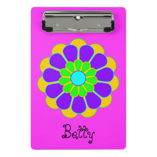 Funny Blume Power Bloom II + Ihr Backgr. Idee Mini Klemmbrett