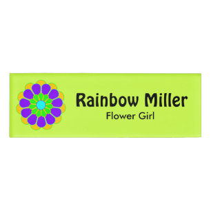 Funny Blume Power Bloom II + Ihr Backgr. Idee Namenschild