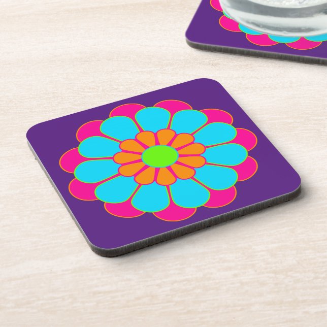 Funny Blume Power Bloom III + Ihr Backgr. Idee Untersetzer (Linke Seite)